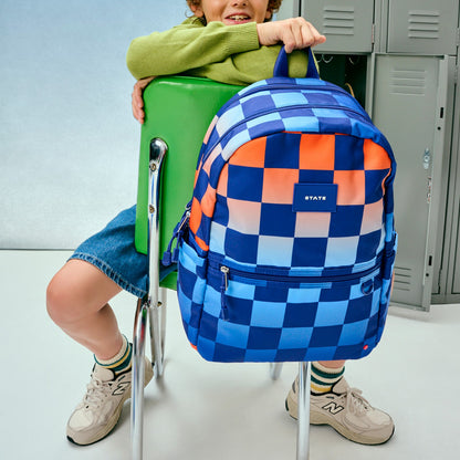 Kane Double Pocket Backpack Recycled Polycanvas Gradient Checkerboard