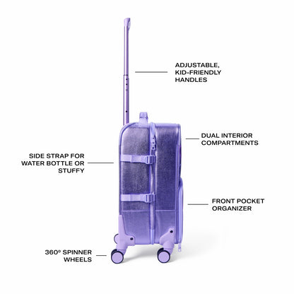 Logan Suitcase Metallic 3D Hearts