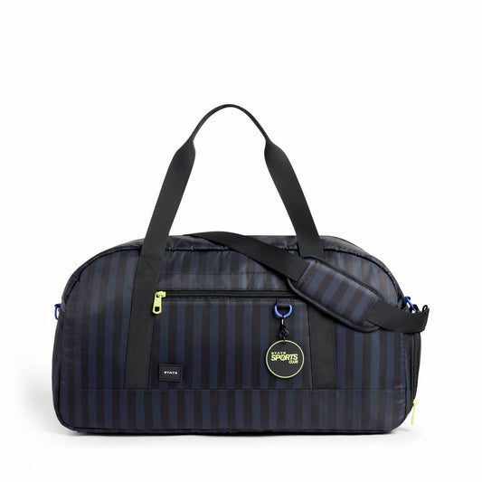 Fenway Sports Duffle Black Grey Striped