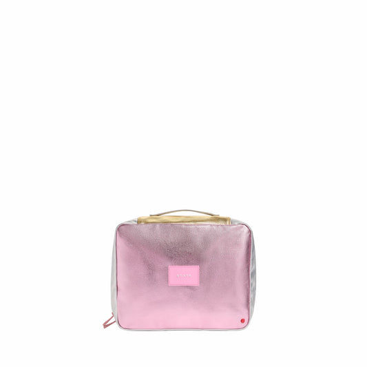 Bensen Toiletry Kit Large Metallic Pink/Silver