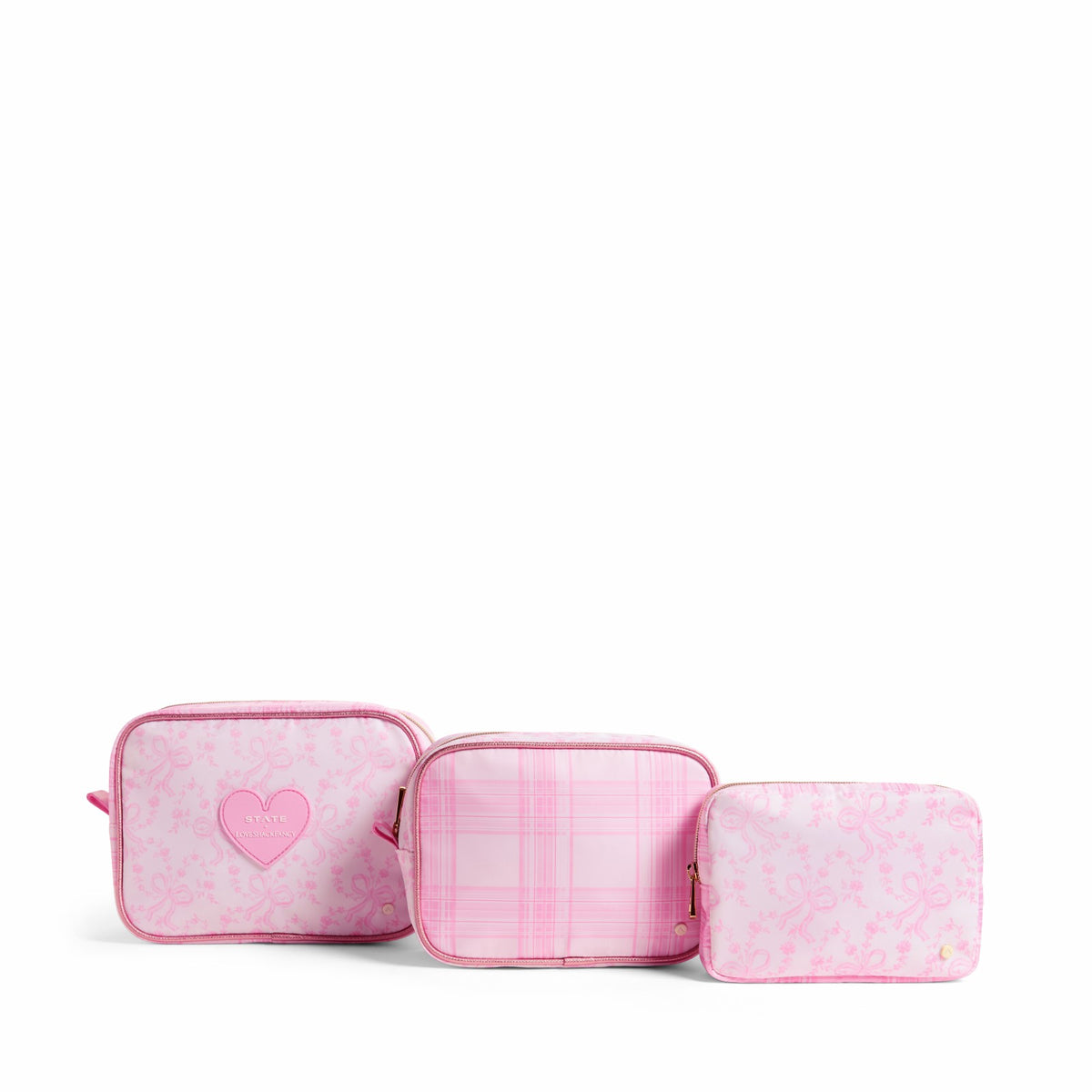 STATE x LoveShackFancy Travel Pouch Set Nylon Pink Vanilla