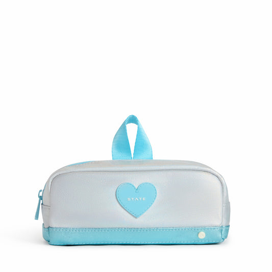 Clinton Pencil Case Metallic Blue Iridescent