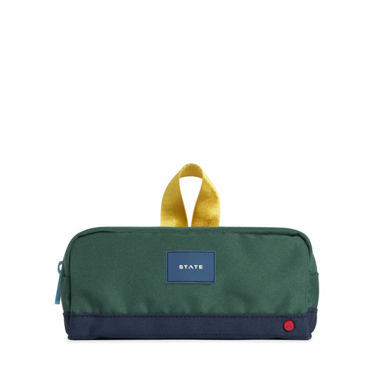 Clinton Pencil Case Color Block Green/Navy