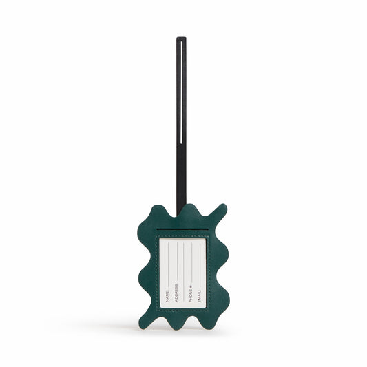 Squiggly Luggage Tag Vegan Leather Olive