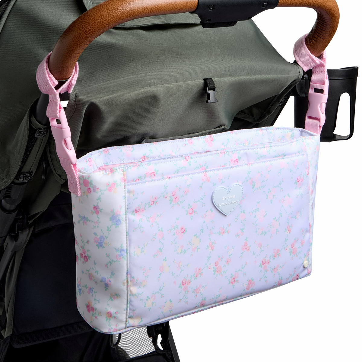STATE x LoveShackFancy Stroller Organizer Nylon Confetti Bloom / Wildflower Blue