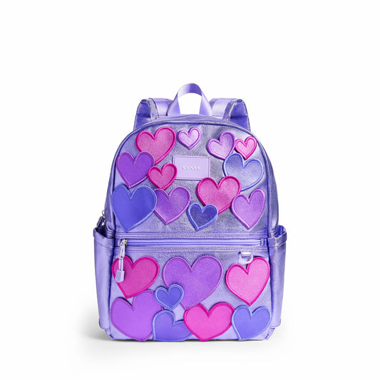 Kane Kids Travel Backpack Metallic 3D Hearts
