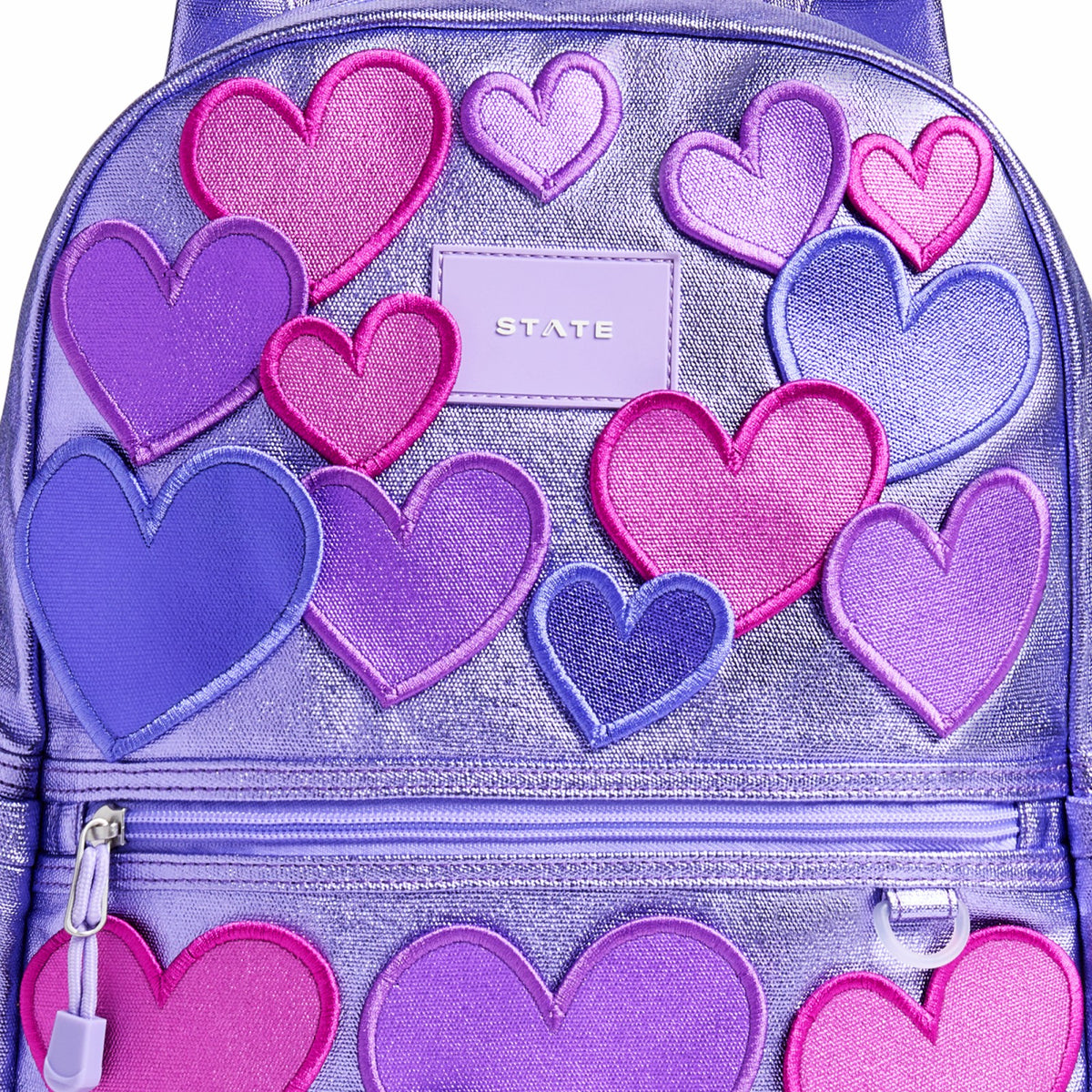 Kane Kids Travel Backpack Metallic 3D Hearts