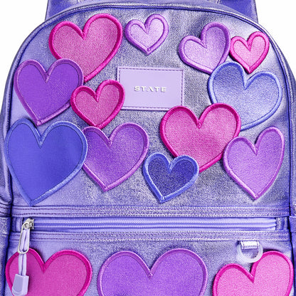 Kane Kids Travel Backpack Metallic 3D Hearts