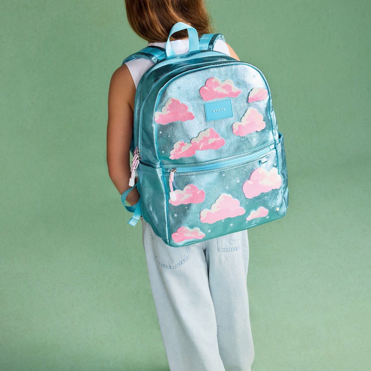 Kane Double Pocket Backpack Metallic Clouds