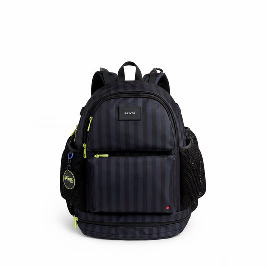 Shea Baseball Backpack Black Grey Striped