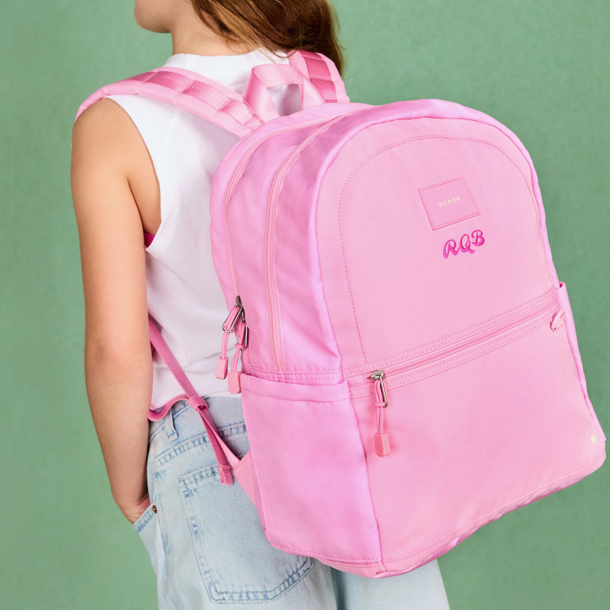 Kane Kids Double Pocket Recycled Polyester Canvas Pink