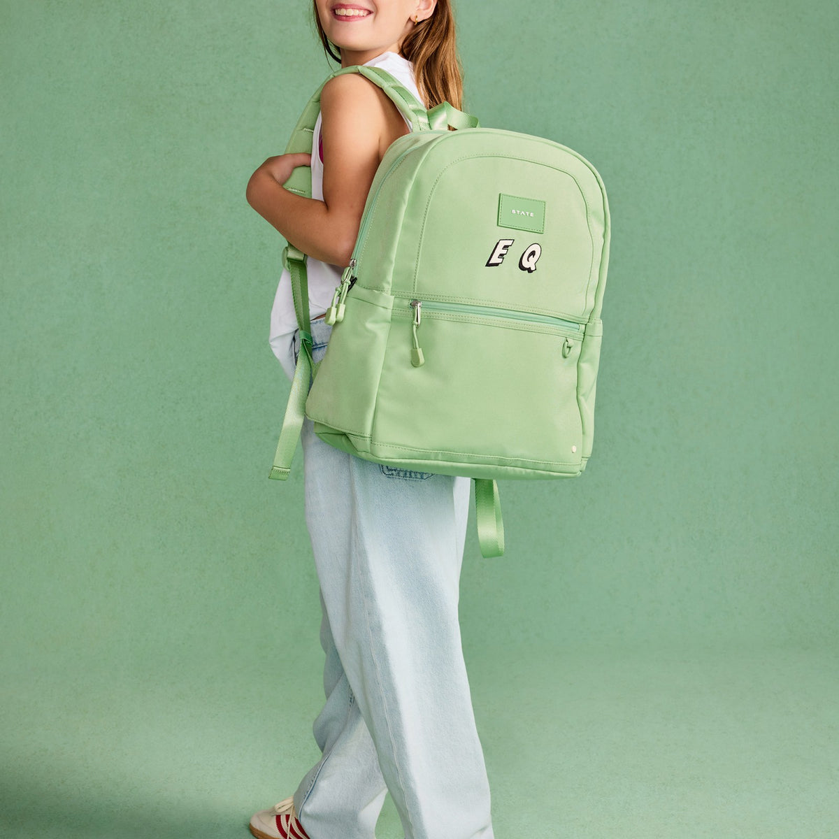 Kane Kids Double Pocket Recycled Polyester Canvas Green