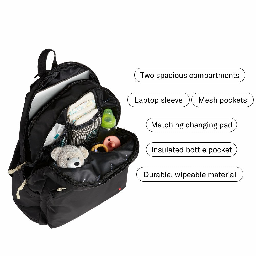 Lorimer Diaper Bag Backpack Nylon Black