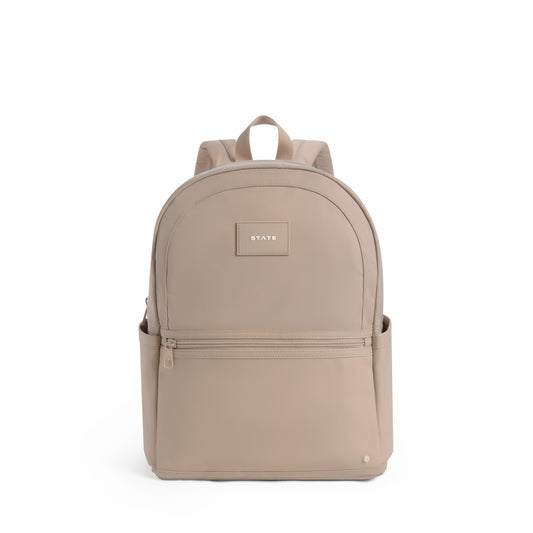 Evans Double Pocket Backpack Recycled Nylon Sand
