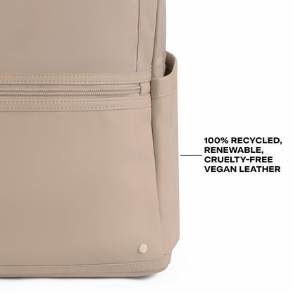 Evans Double Pocket Backpack Recycled Nylon Sand