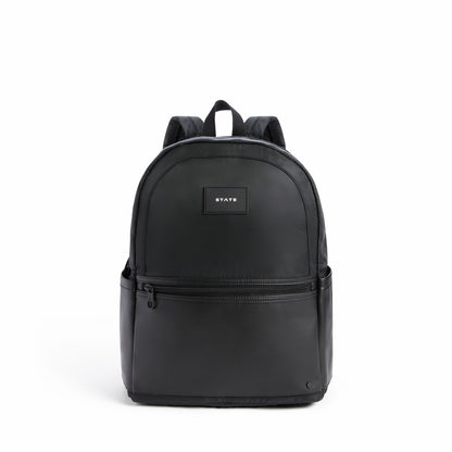 Evans Double Pocket Backpack Recycled Nylon Black