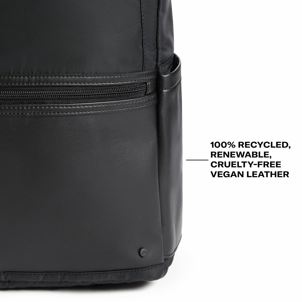 Evans Double Pocket Backpack Recycled Nylon Black