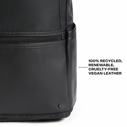 Evans Double Pocket Backpack Recycled Nylon Black