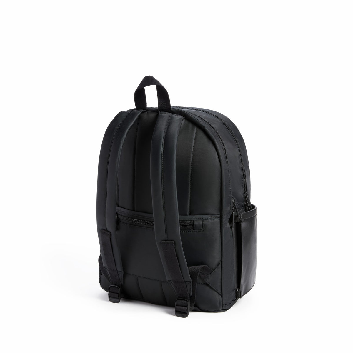 Evans Double Pocket Backpack Recycled Nylon Black