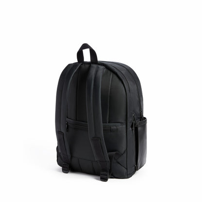 Evans Double Pocket Backpack Recycled Nylon Black