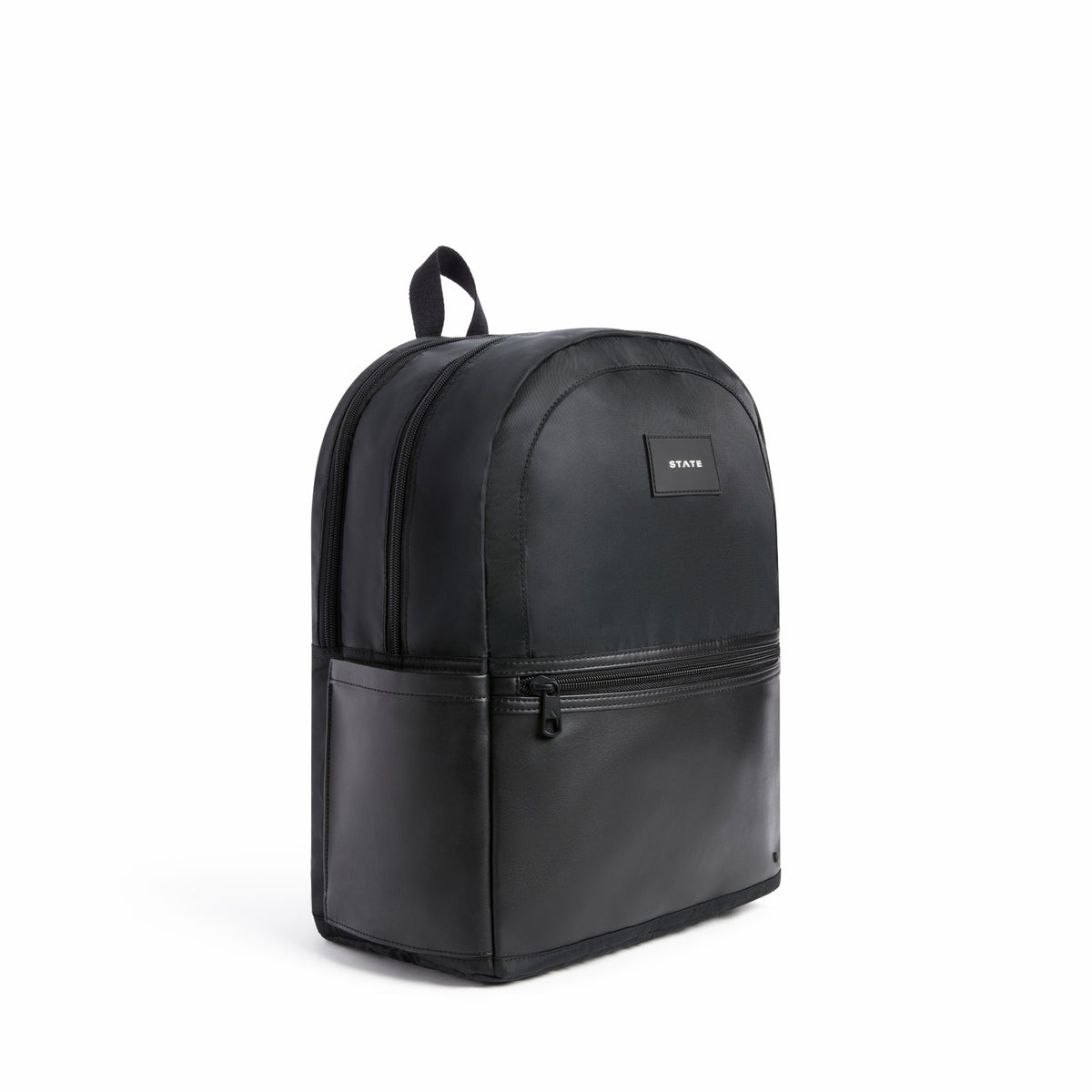 Evans Double Pocket Backpack Recycled Nylon Black