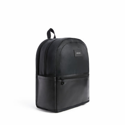 Evans Double Pocket Backpack Recycled Nylon Black