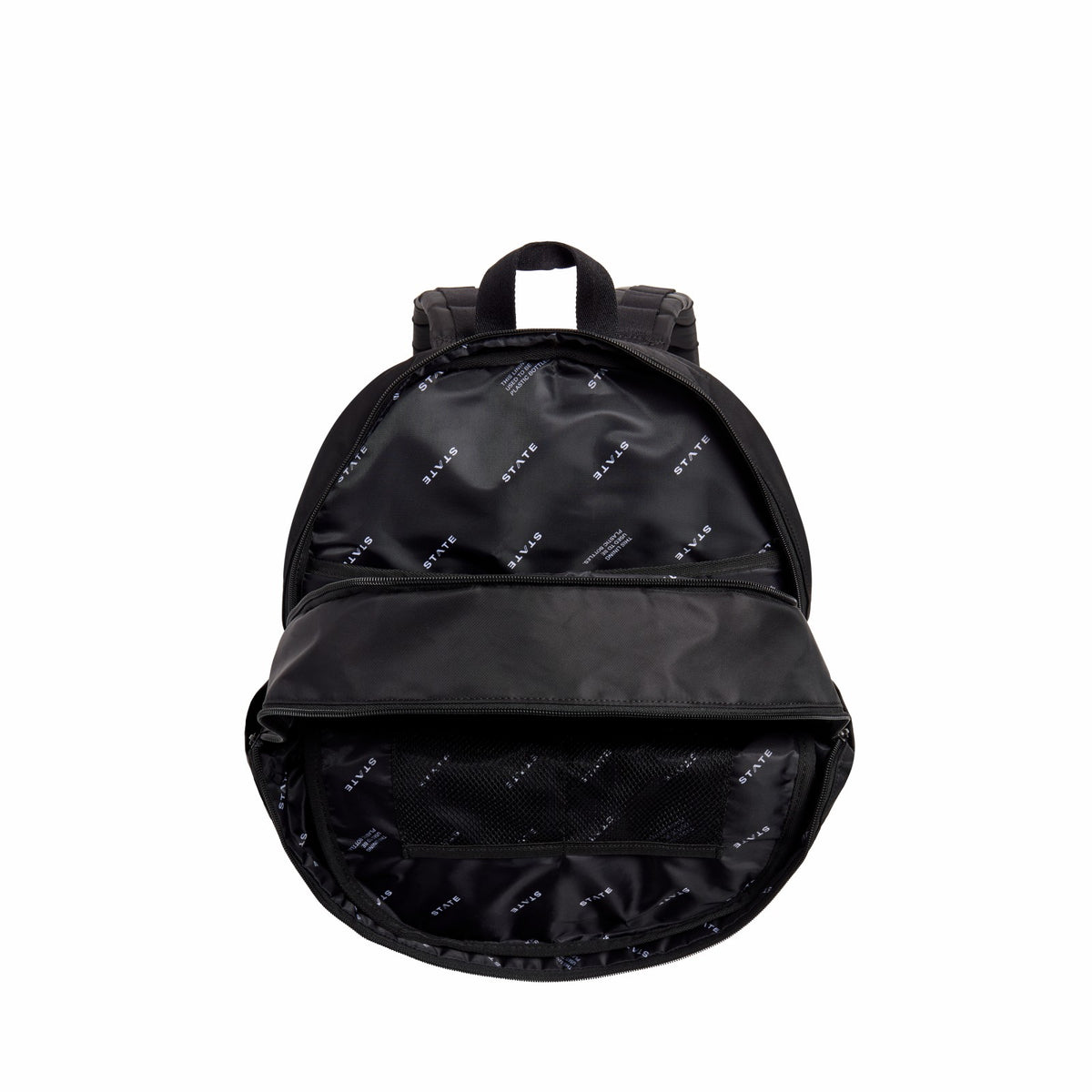 Evans Double Pocket Large Backpack Nylon Black