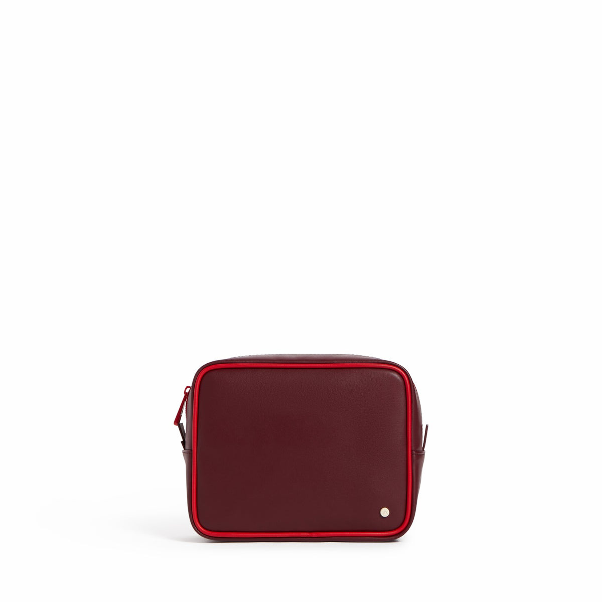 Travel Pouch Set of Two Vegan Leather Burgundy