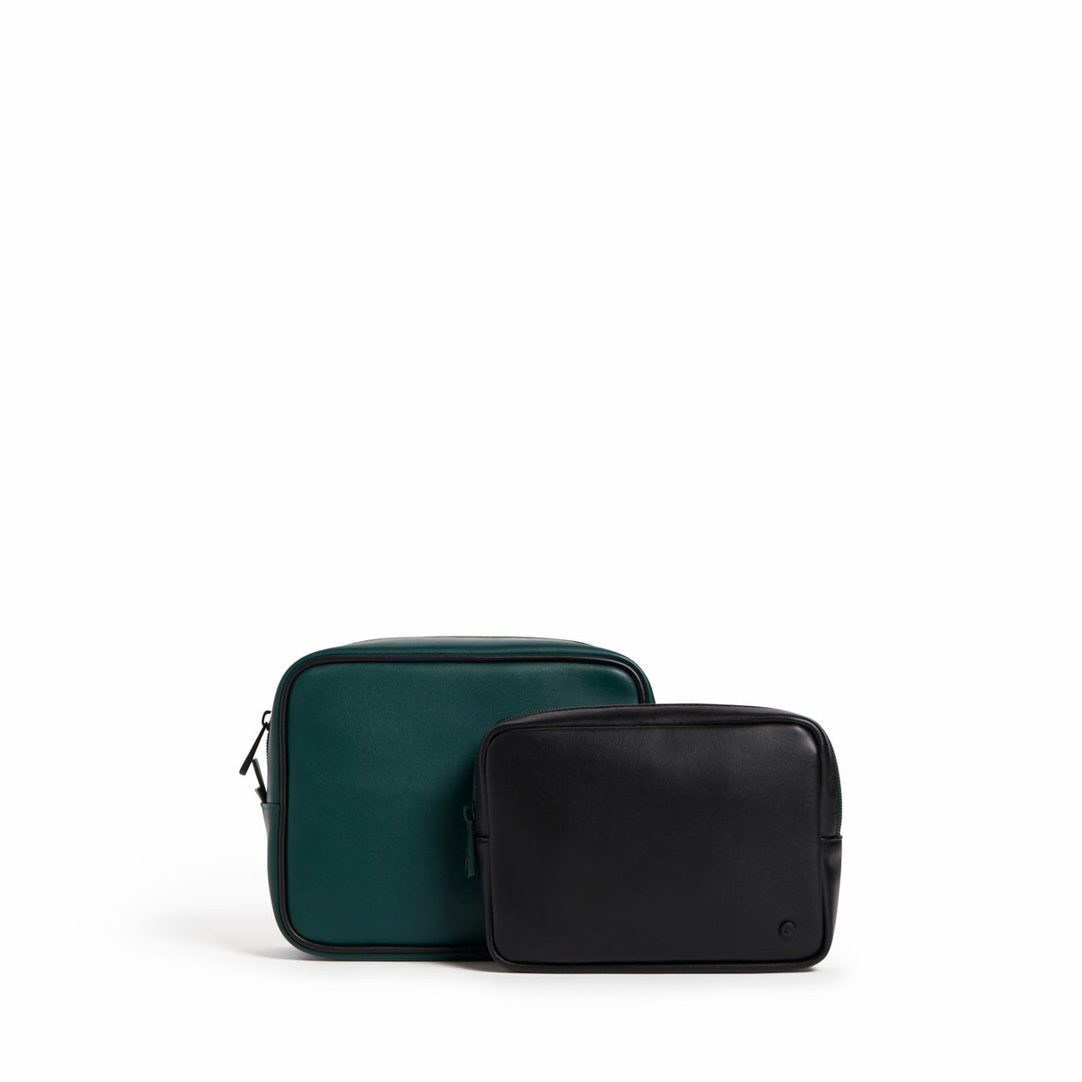 Travel Pouch Set of Two Vegan Leather Olive