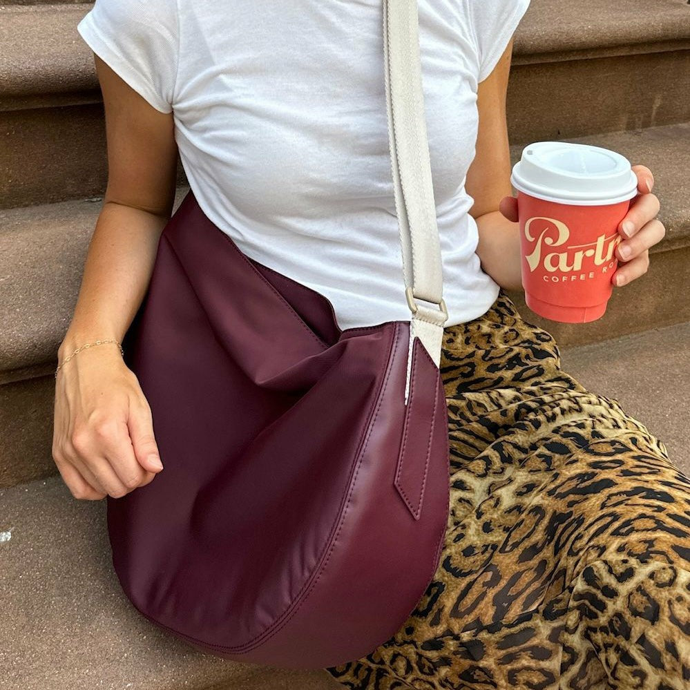 Luna Crossbody Recycled Nylon Burgundy
