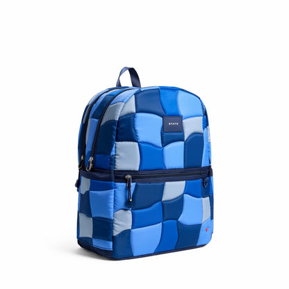 Kane Kids Large Backpack Nylon Puffer Blue Puffer Check
