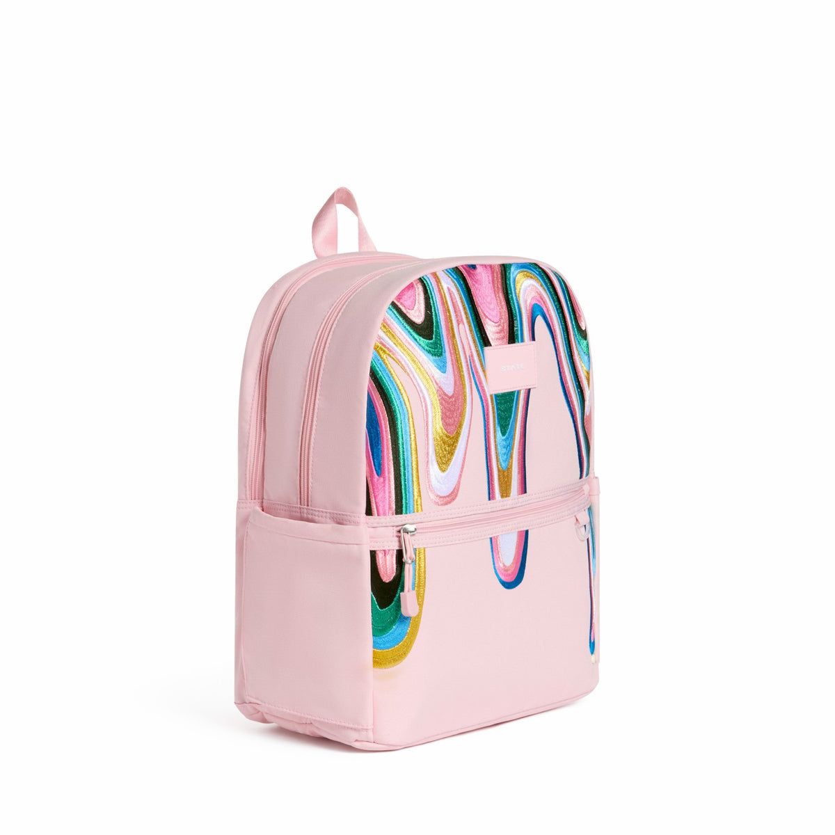 Kane Kids Double Pocket Backpack Recycled Poly Canvas Paint Wave