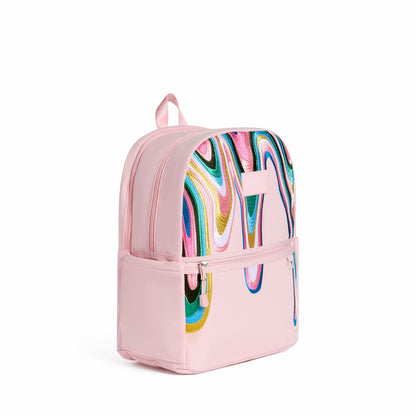 Kane Kids Double Pocket Backpack Recycled Poly Canvas Paint Wave