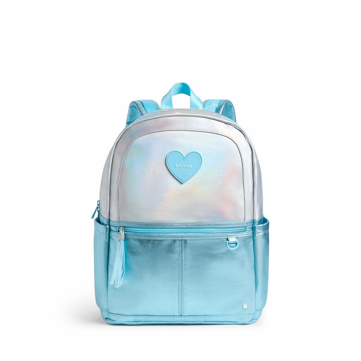 Kane Double Pocket Backpack Metallic Blue Irisdescent