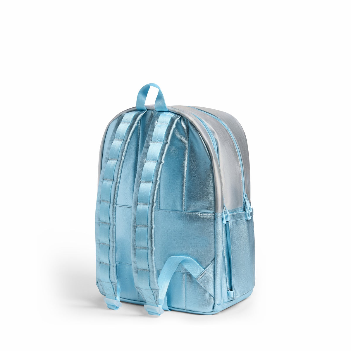 Kane Double Pocket Backpack Metallic Blue Irisdescent