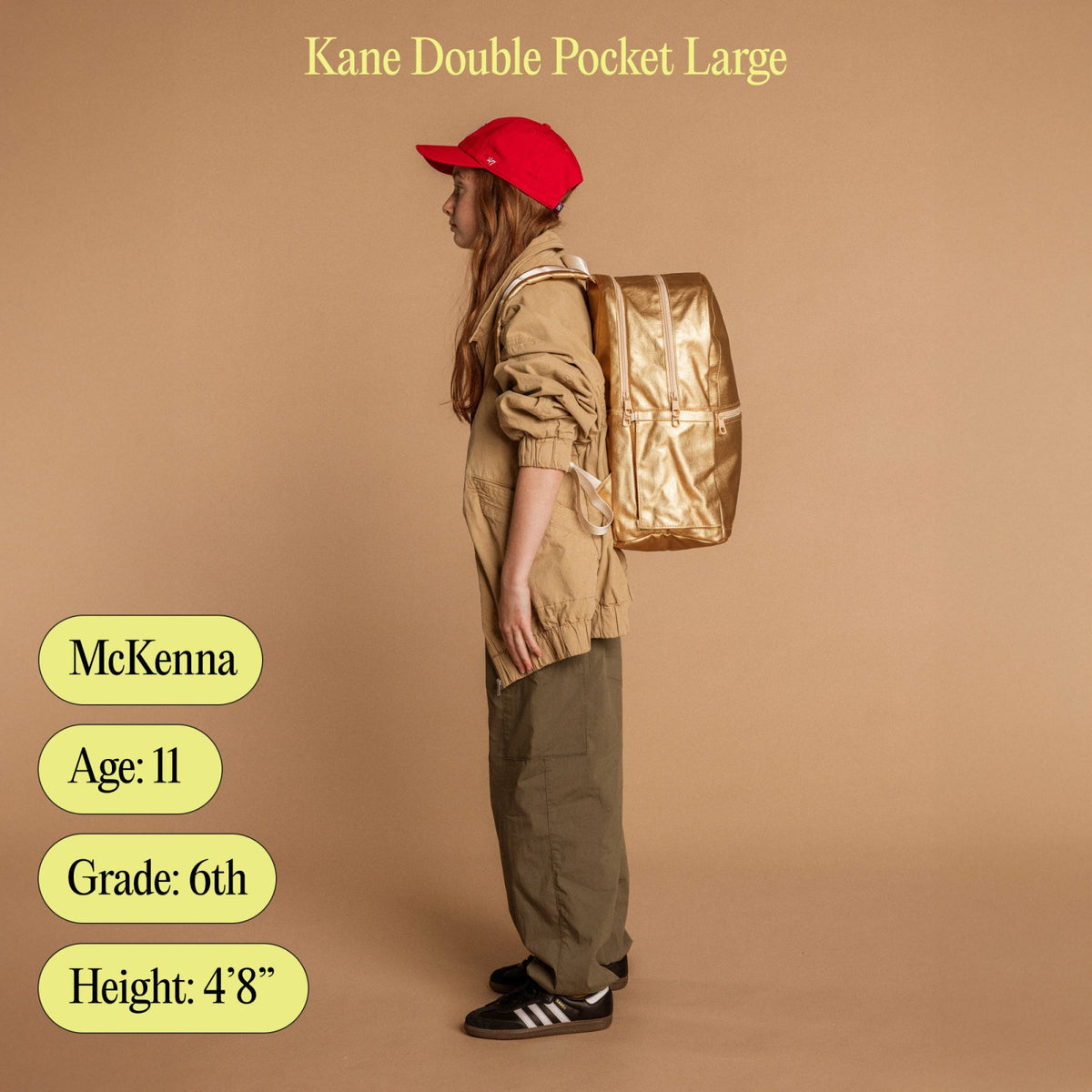 Kane Kids Large Backpack Recycled Poly Canvas Blue/Pink Gradient