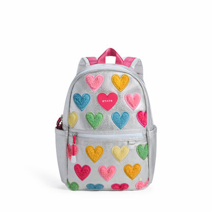 Kane Mini Backpack Metallic Happy Fuzzy Hearts