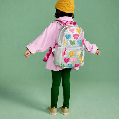 Kane Mini Backpack Metallic Happy Fuzzy Hearts