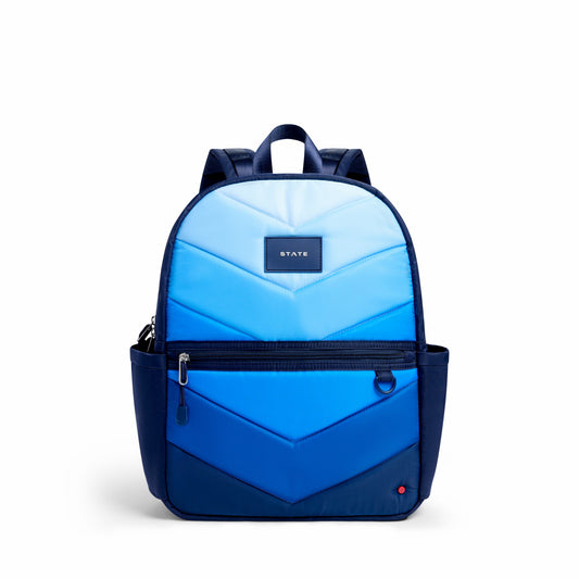 Kane Kids Backpack Nylon Puffer Blue Chevron