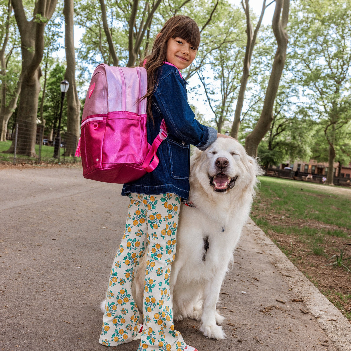 Kane Kids Backpack Metallic Pink/Hot Pink Colorblock