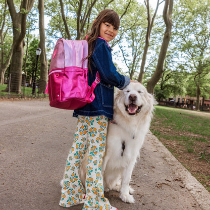 Kane Kids Backpack Metallic Pink/Hot Pink Colorblock