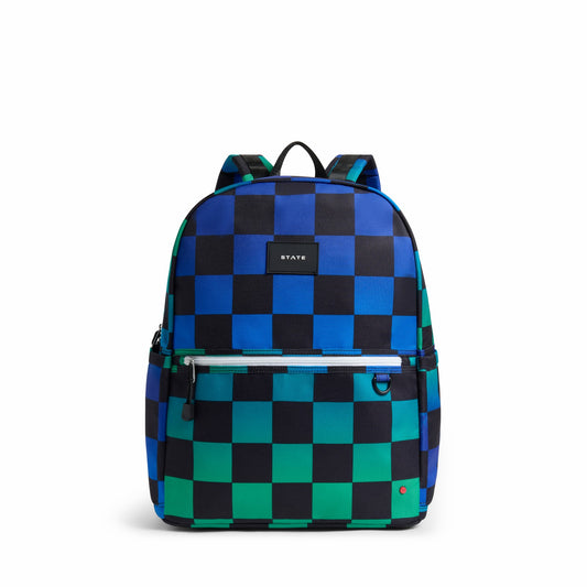 Kane Kids Large Backpack Recycled Poly Canvas Blue Check