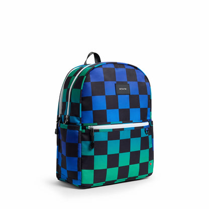 Kane Kids Large Backpack Recycled Poly Canvas Blue Check