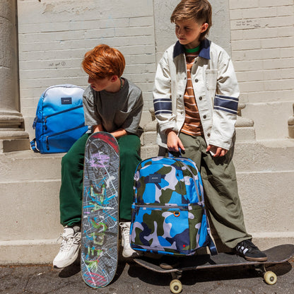 Kane Kids Double Pocket Nylon Blue Gradient Diagonal Zipper