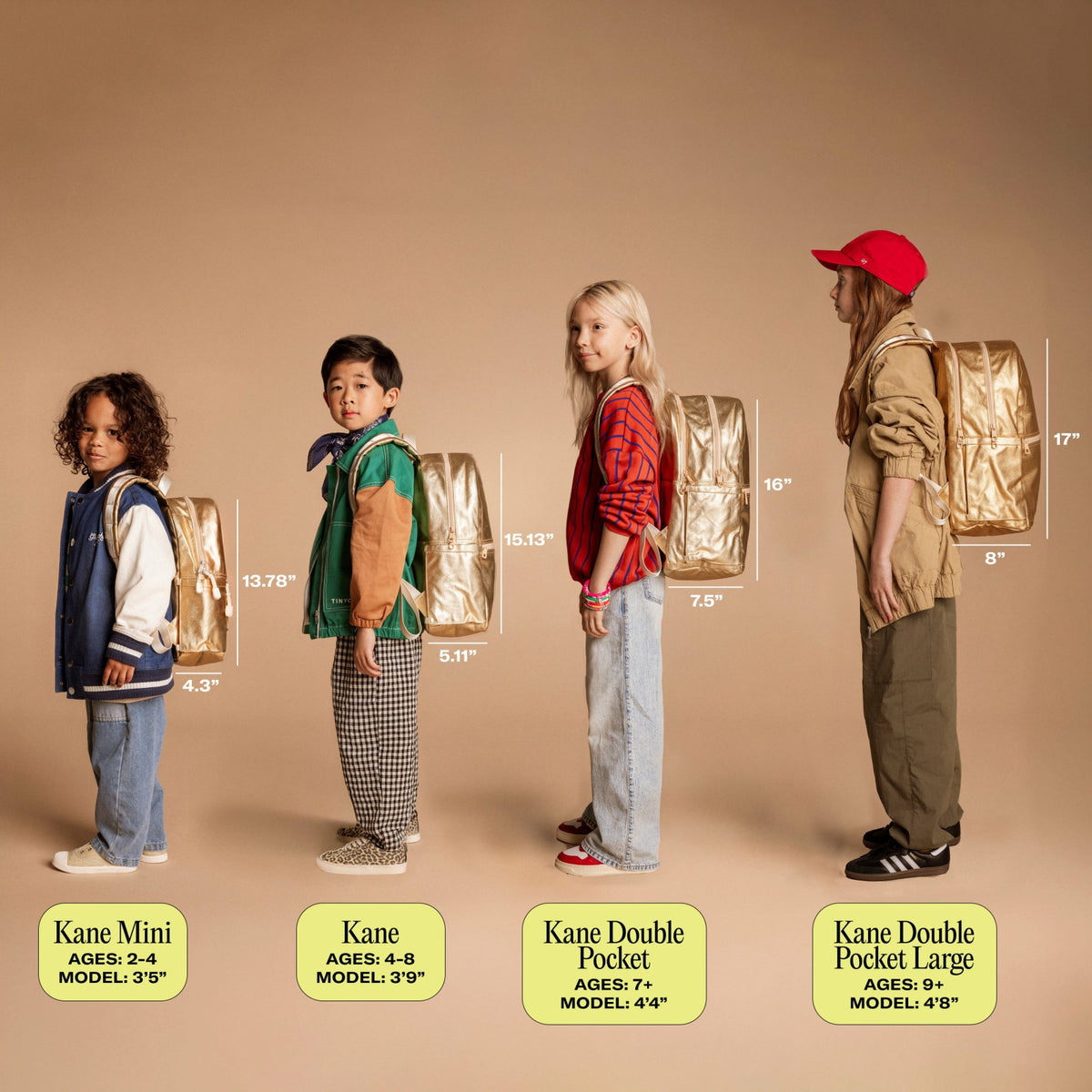 Kane Kids Double Pocket Nylon Blue Gradient Diagonal Zipper