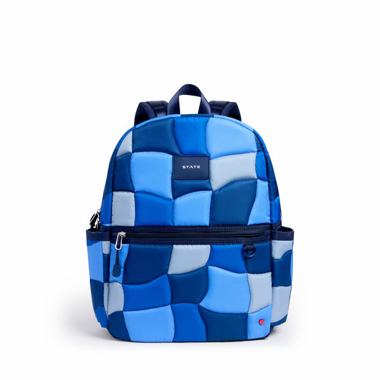 Kane Kids Double Pocket Nylon Puffer Blue Puffer Check