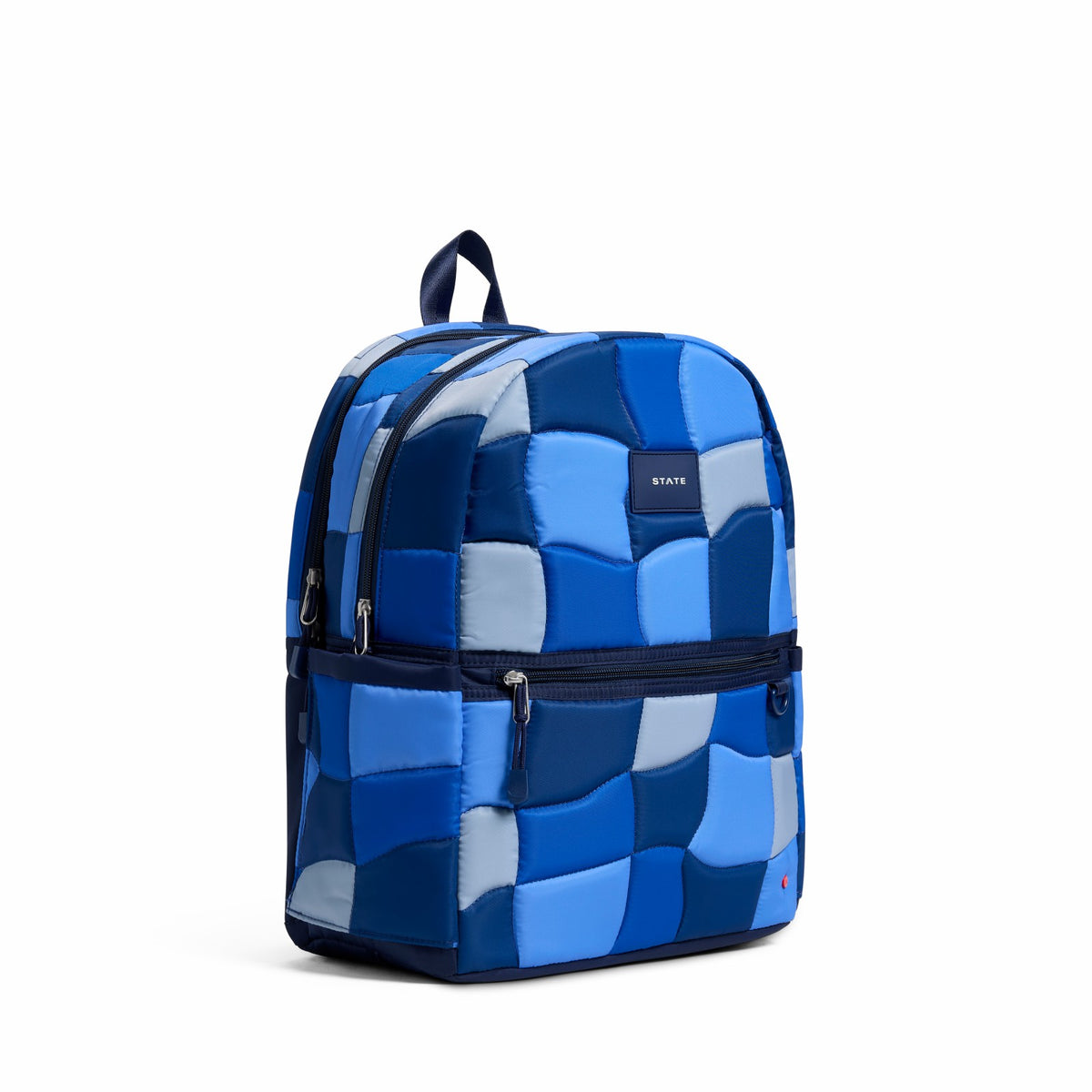 Kane Kids Double Pocket Nylon Puffer Blue Puffer Check
