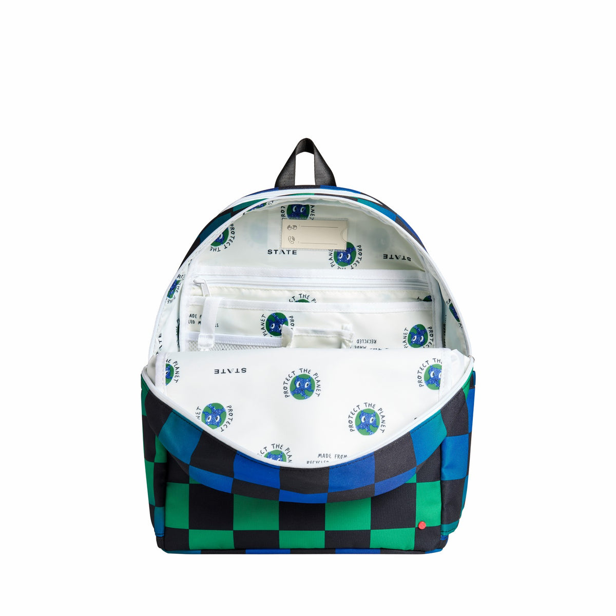Kane Kids Double Pocket Nylon Puffer Blue Puffer Check