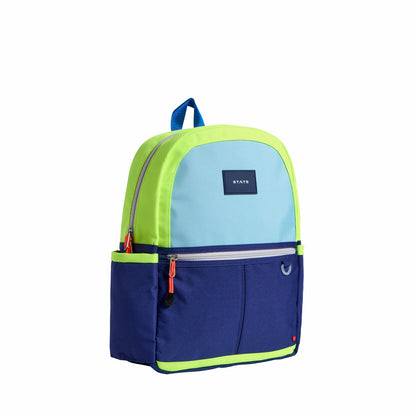 Kane Kids Travel Backpack Color Block Navy/Neon