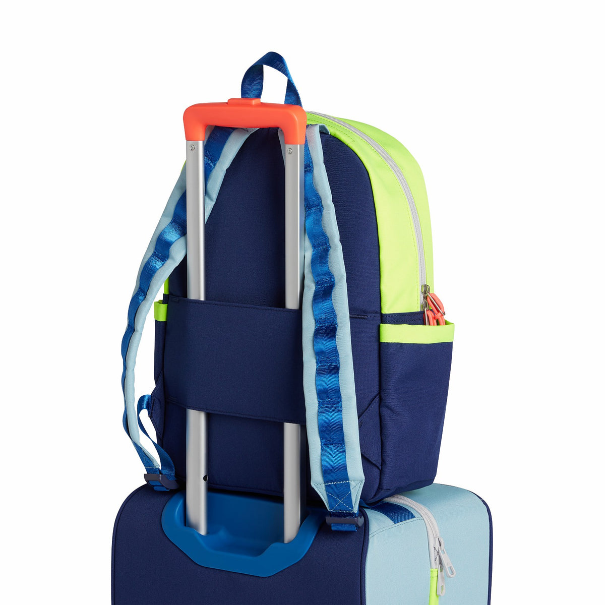 Kane Kids Travel Backpack Color Block Navy/Neon
